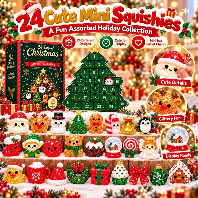 Alt view image 7 of 7 - Squishy Advent Calendar 2026, Christmas 24 Days Squishies Countdown Adult
24 Days of Surprises Squishy Box with 24 Mini Item 24 Pack Xmas Stress Balls Slow Return, Party Favors Stocking Stuffers