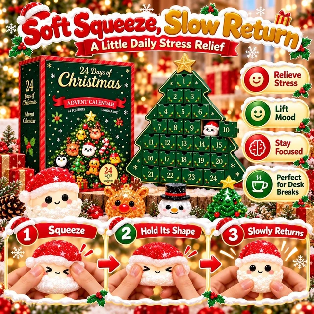 Alt view image 4 of 7 - Squishy Advent Calendar 2026, Christmas 24 Days Squishies Countdown Adult
24 Days of Surprises Squishy Box with 24 Mini Item 24 Pack Xmas Stress Balls Slow Return, Party Favors Stocking Stuffers