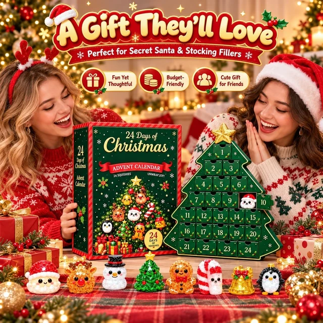 Alt view image 3 of 7 - Squishy Advent Calendar 2026, Christmas 24 Days Squishies Countdown Adult
24 Days of Surprises Squishy Box with 24 Mini Item 24 Pack Xmas Stress Balls Slow Return, Party Favors Stocking Stuffers