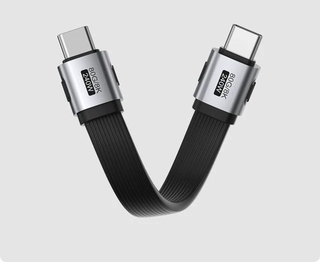 Main image of Hagibis 0.33ft 90 Degree USB4 Cable, 80Gbps Data Transfer, 8K@60Hz Video Display, 240W Fast Charging Right Angle USB-C Cable, USB 4 V2.0 Cable for iPhone 17 16 15 Pro Max, iPad Pro, Thunderbolt 5/4