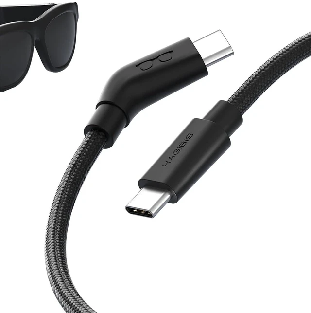 Main image of Hagibis AR Smart Glasses Cable USB-C Charging Data & Power Supply Cable 10Gbps 4K60Hz 240W Wedge Joint Ultra-Slim Flexible Cable for XREAL One/Air RayNeo Air VITURE (3.3ft)