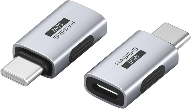 Main image of Hagibis Lightning to USB-C Adapter 2 Pack, 50W Fast Charging Lightning Female to Type-C Male Charging Converter, Date Transfer for iPhone 15/16/17 Pro Max AirPods 2 iPad Pro
