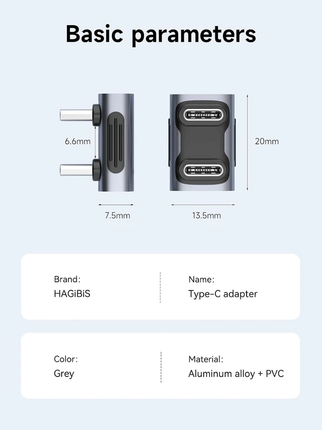 Alt view image 7 of 7 - Hagibis 240W 40Gbps 8K USB C Adapter, USB-C Male to Male Adapter, USB4 Connecter for Thunderbolt 4/3, ROG Ally, Steam Deck, Switch, Dock, Mac, Tablet, iPhone 16 15 Pro Max (Male U Type)