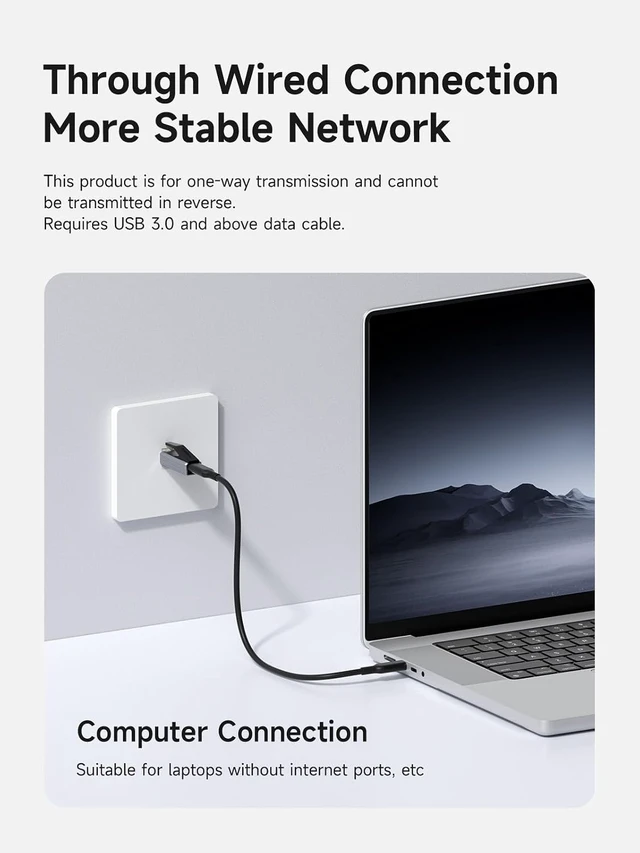 Alt view image 3 of 7 - Hagibis USB C to Ethernet Adapter, USB C Female to RJ45 Male Network Hub
Portable Gigabit RJ45 to Type-C Network LAN Hub, Compatible for MacBook Pro/Air, iPhone 18/17/16 Pro Max, iPad Pro, XPS