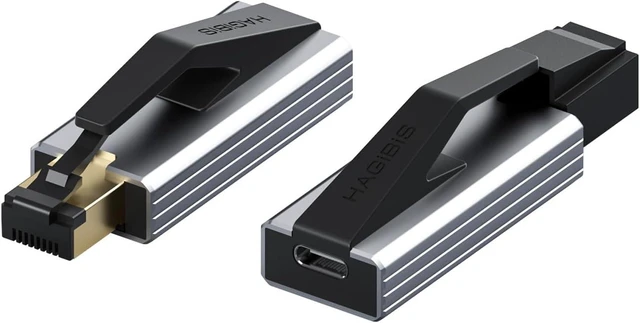 Main image of Hagibis USB C to Ethernet Adapter, USB C Female to 2.5 Gigabit RJ45 Male
Portable 2.5 Gigabit RJ45 to Type-C Network LAN Hub, Compatible for MacBook Pro/Air, iPhone 18/17/16 Pro Max, iPad Pro, XPS