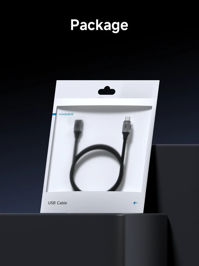 Alt view image 7 of 7 - Hagibis USB4 Cable, Right Angle 90Degree Braided 80Gbps, 240W Fast Charging, 8K@60Hz USB4 V2.0 USB-C Cable for iPhone 17 16 15 Pro Max, iPad Pro, MacBook, Thunderbolt 5/4 (Vertical 90 Degree, 0.5FT)