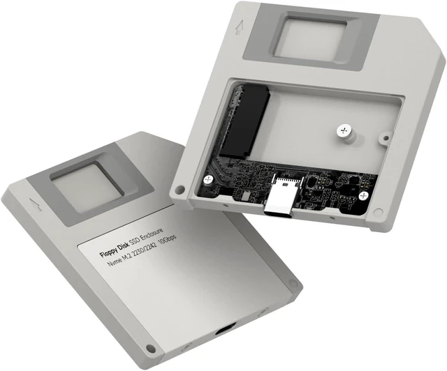 Main image of Hagibis SSD Enclosure, Floppy Disk Style USB 3.2 Gen2 10Gbps to NVMe PCI-E M.2 2230/2242 SSD Case, M.2 External Hard Drive Enclosure for MacBook Laptop iPad Android iPhone 17 Pro Max