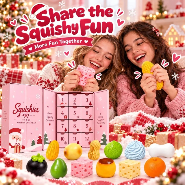 Alt view image 5 of 7 - 12 Days Crunchy Squishy Advent Calendar 2026 Christmas Mystery Box Asmr
12PCS Crunchy Squishy Pack Stress Balls Slow Return Christmas Relief Favor Gifts for Adult