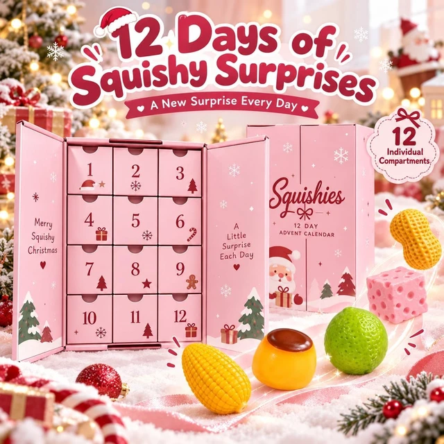 Alt view image 3 of 7 - 12 Days Crunchy Squishy Advent Calendar 2026 Christmas Mystery Box Asmr
12PCS Crunchy Squishy Pack Stress Balls Slow Return Christmas Relief Favor Gifts for Adult