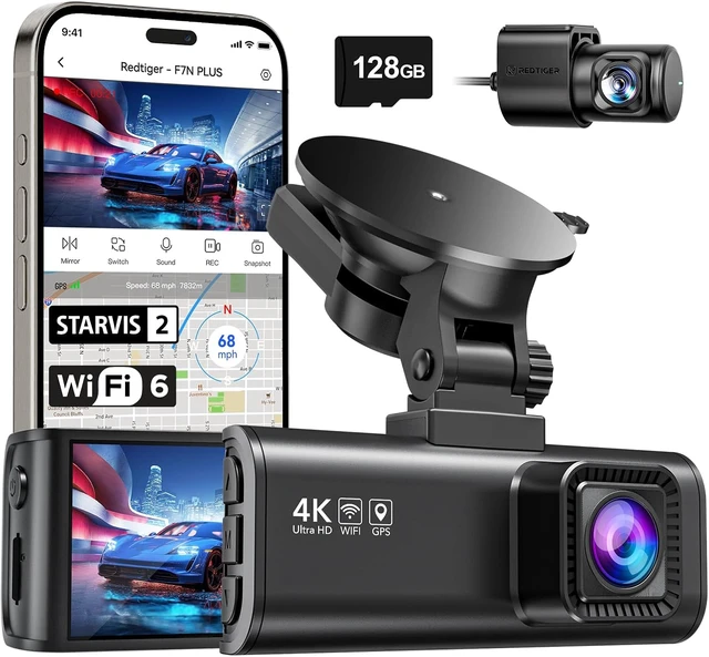 Main image of REDTIGER F7NP 4K Dash Cam Front Rear, STARVIS 2 Sensor, Free Card Included
5.8GHz WiFi-20MB/s Download, WDR Night Vision, Wide Angle, G-sensor Incident Detection, 24H Parking Mode(Hardwire kit needed)