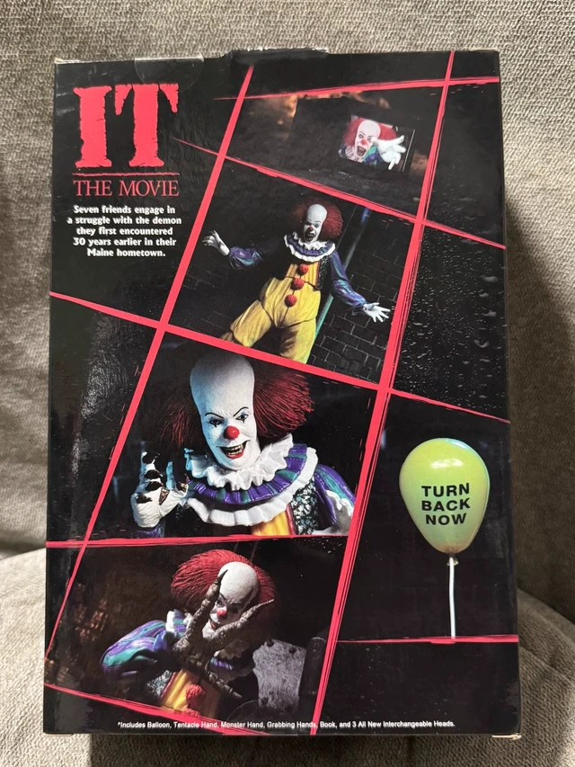Alt view image 3 of 7 - 1990 Classic Horror Clown Action Figure, 7 Inch Posable Collectible Doll, Multiple Interchangeable Heads & Hands, Accessory Pack Included for Display