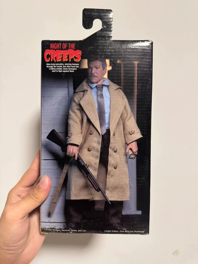 Alt view image 5 of 5 - Night of the Creeps Detective Ray Cameron Action Figure, 7 Inch Horror Collectible Figure, Limited Version, Factory Sealed