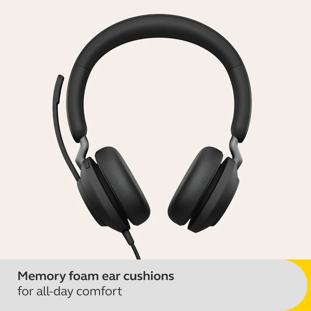 Alt view image 2 of 7 - Jabra Evolve2 40 SE USB Stereo Headset, Over-Ear Wired Headphone with Microphone, Noise Cancelling, Plug & Play for PC Laptop, Business Conference, Call Center & Remote Work