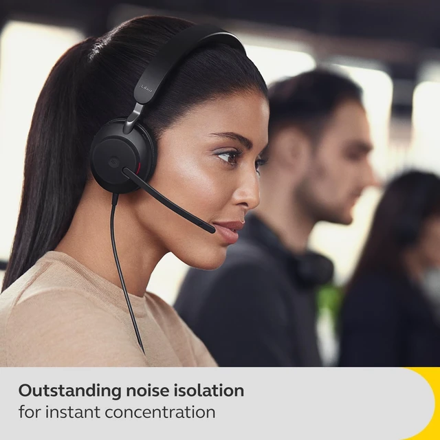 Alt view image 3 of 7 - Jabra Evolve2 40 SE USB Stereo Headset, Over-Ear Wired Headphone with Microphone, Noise Cancelling, Plug & Play for PC Laptop, Business Conference, Call Center & Remote Work