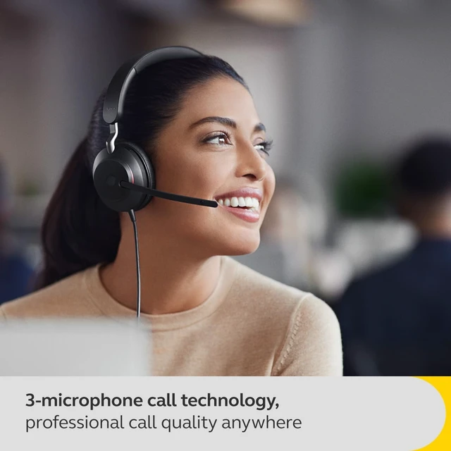 Alt view image 5 of 7 - Jabra Evolve2 40 SE USB Stereo Headset, Over-Ear Wired Headphone with Microphone, Noise Cancelling, Plug & Play for PC Laptop, Business Conference, Call Center & Remote Work