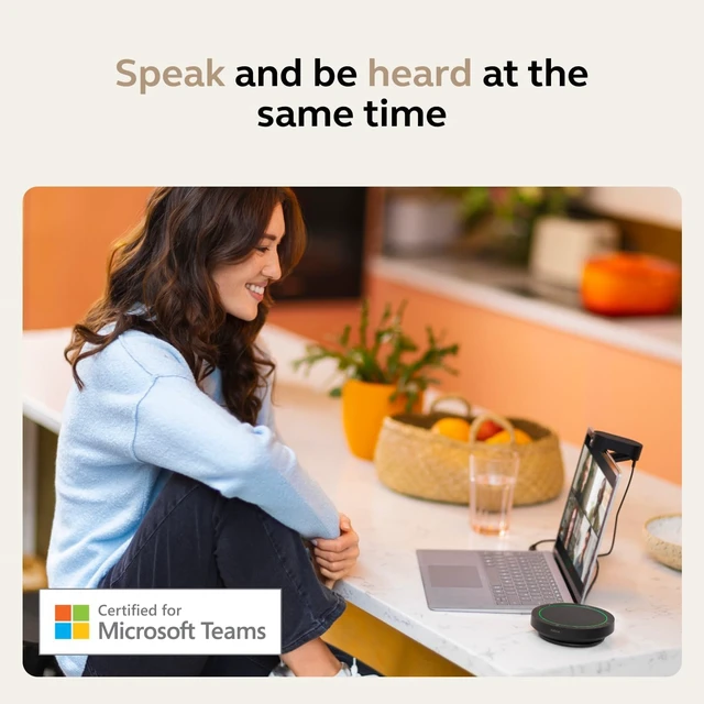 Alt view image 4 of 7 - Jabra Speak2 75 (2025 Edition) Wireless Bluetooth Speakerphone - 4 Noise-Cancelling Mics, 65mm Speakers - New Linking Feature - USB-A Dongle - Certified for Microsoft Teams - Dark Grey