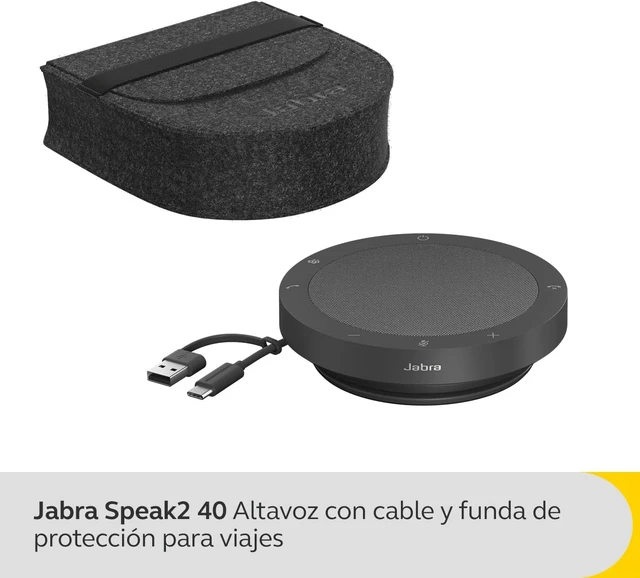 Alt view image 4 of 7 - Jabra Speak2 40 Portable Speakerphone with 4 Noise-cancelling Mics, Full-range 50mm Speaker, Wideband Audio and USB A and USB C connections - MS Teams Certified, Works with Other Platforms - Dark Grey