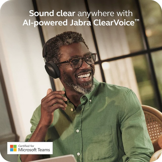 Alt view image 7 of 7 - Jabra Evolve3 75 On-Ear Wireless Bluetooth Headset with Microphone, Black
USB-C, AI Voice Call Technology, Advanced ANC, 22-Hour Battery, Microsoft Teams Certified