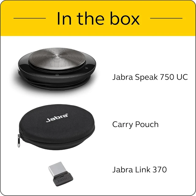 Alt view image 2 of 7 - Jabra Speak 750 UC Wireless Bluetooth Speakerphone with Link 370 USB Adapter Portable Conference Speaker for Holding Meetings Anywhere with Premium Audio - Certified for Zoom & Google Meet
