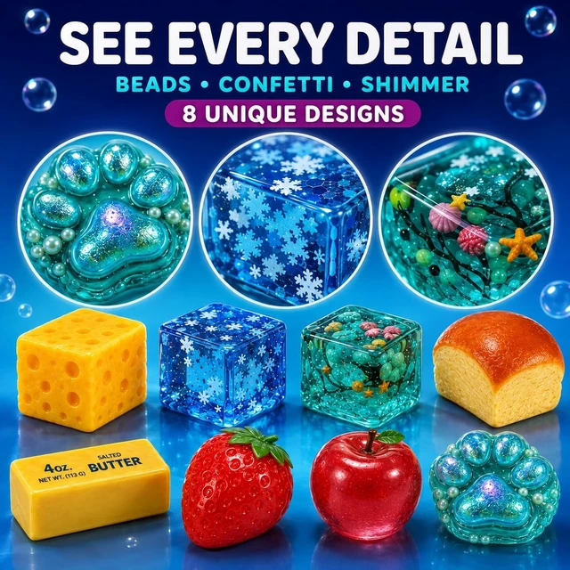 Alt view image 2 of 7 - 8Pcs Squishy Fun Box Set, 2026 Squeeze Fidget Kit with Big Mini Real Squishies, Soft Stretchy Sensory Pack for Adults Teens Anxiety Stress Relief, Cute Desk Decor & Surprise Holiday Birthday Gift