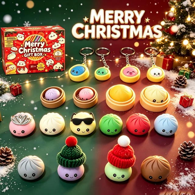 Main image of Christmas Advent Calendar Squishy Toy Set, 24Pcs Slow Rising Cute Squeeze Fidget Toys, Stress Relief Blind Box, Christmas Holiday Gift, Party Favor New Christmas Blind Box Style 01 24pcs 330g