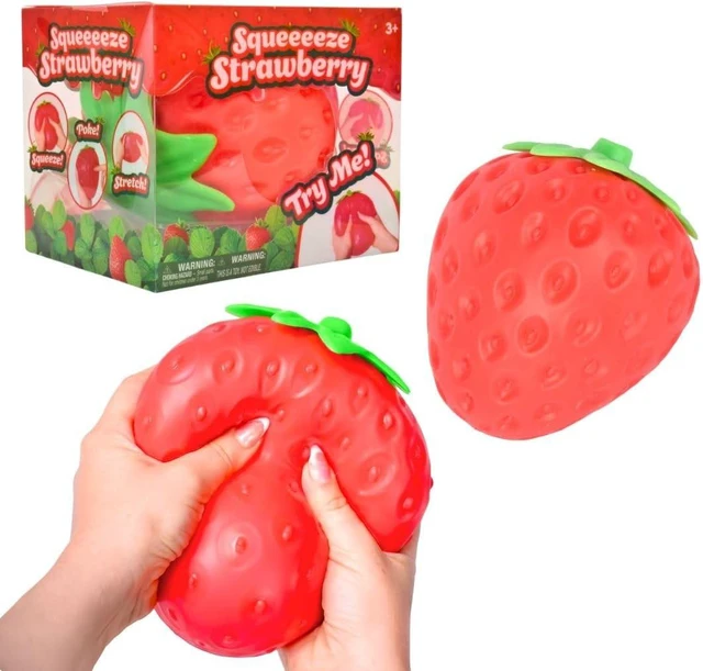 Main image of Sunny Days Entertainment Strawberry Squishy - Jumbo Stress Ball - Ages 3+
Thermoplastic Rubber TPR, 5.75 x 5 x 5 in, Extra Large Size, Red Color, Fruit Theme, 0.9 lb Weight, Small Parts Warning