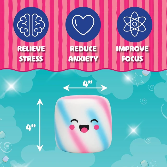 Alt view image 6 of 7 - Squeeze Please 3 Pack Scented Marshmallow Stress Relief Fidget Squishy Toy
Slow Rising Squishy Autism Toys, Fidget Toys for Adults, Sensory Toys, Stress Balls, Sensory Squeeze Toys, Amazon Exclusive