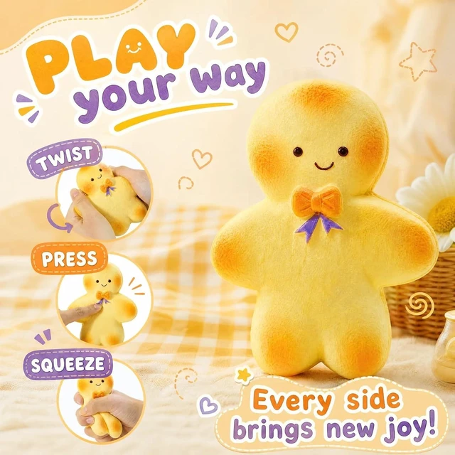 Alt view image 4 of 6 - 4 Pack Bread Butter Squishy, Slow Rising Squeeze Fidget Toys for Stress
Soft PU foam, no liquid, no leak, gingerbread boy, scarf bear, cat paw, puppy, fidget squeeze, stress relief, party gift