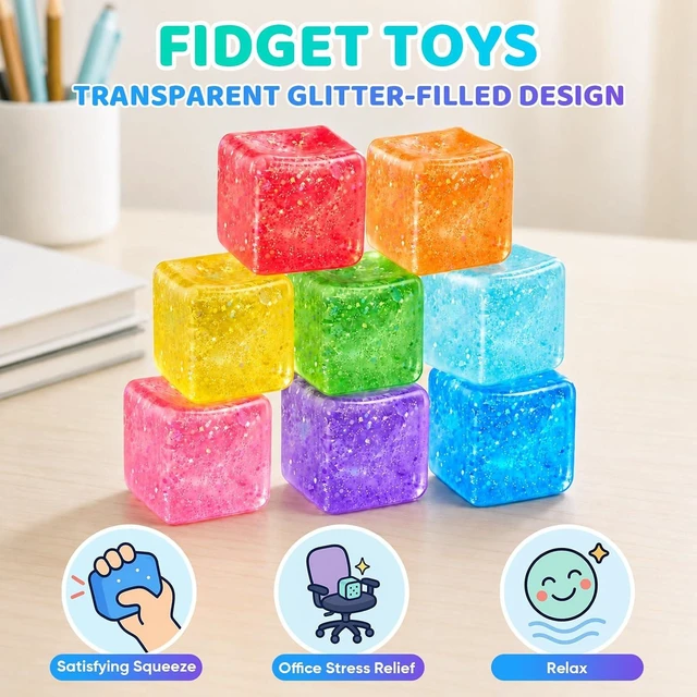Alt view image 5 of 7 - 24 Pack Slow Rising Squishy Cube Stress Balls,Stress Cube for Adult
Bulk Stress Fidget Toys, Square Squeeze Toy for Prizes, Mini Stress Cube for Party Favors 8pcs Stress Cube