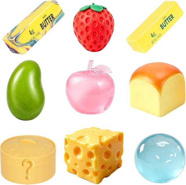 Main image of 5 Pack Squishy Toys Kit,Random 5 of 9 Colors,Squeeze Toy for Anxiety Relief, Party Favors Gift for Boys Girls Adults Dumpling cheese butter