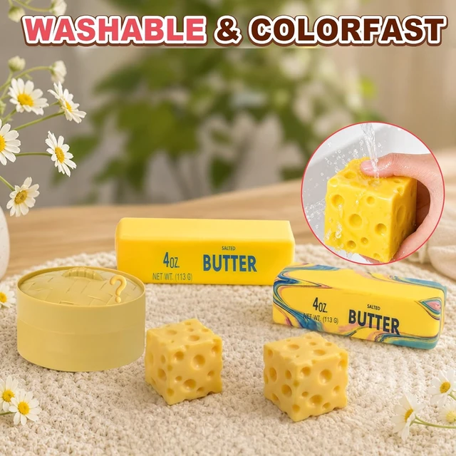 Alt view image 3 of 7 - 5 Pack Squishy Toys Kit,Random 5 of 9 Colors,Squeeze Toy for Anxiety Relief, Party Favors Gift for Boys Girls Adults Dumpling cheese butter