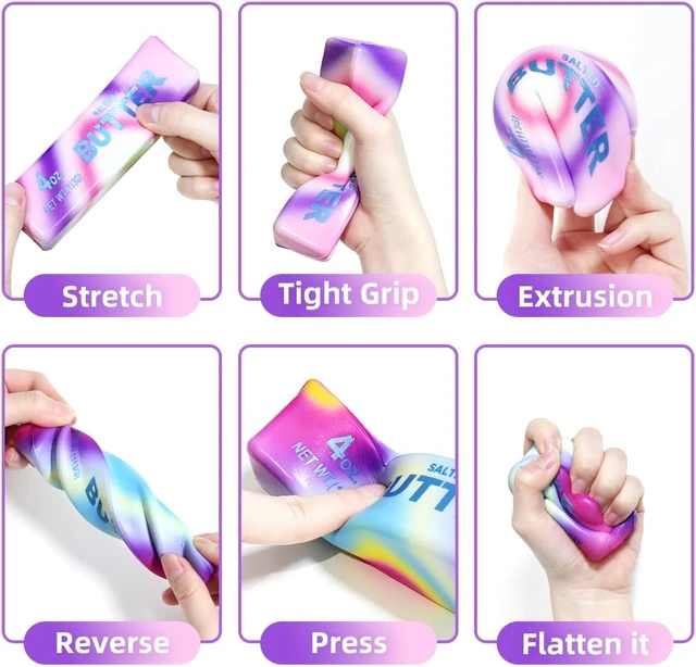Alt view image 2 of 6 - 2 Pcs Rainbow Butter Squishy Stick , Super Soft Slow Rising Fidget Squeeze Toy, Colorful Sensory Stress Relief Desk Toy for Home, Office, Travel, Novelty Anxiety Relief Toy for Kids & Adults