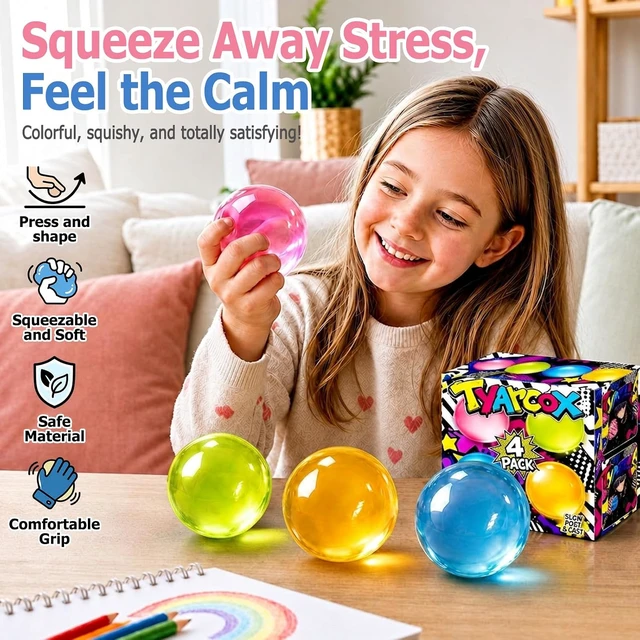 Alt view image 7 of 7 - 4 Pcs Coconut Oil Squishy, Shapeable No-Rebound Stress Relief Ball, Formable Sensory Fidget Toy for Study Work & Relaxation, Calming Desk Decor Anxiety Relief Gift