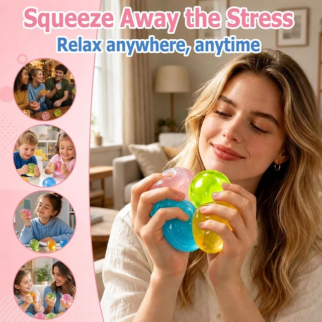 Alt view image 5 of 7 - 4 Pcs Coconut Oil Squishy, Shapeable No-Rebound Stress Relief Ball, Formable Sensory Fidget Toy for Study Work & Relaxation, Calming Desk Decor Anxiety Relief Gift