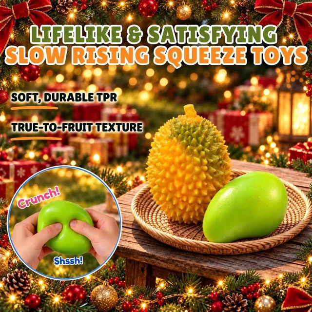 Alt view image 2 of 7 - Color Changing Mango and Durian Squishy Stress Balls, 2 Pack
Warmth triggers green-to-yellow change. Realistic mango and durian fidgets with crunchy ASMR feel for squeezing and gifting.