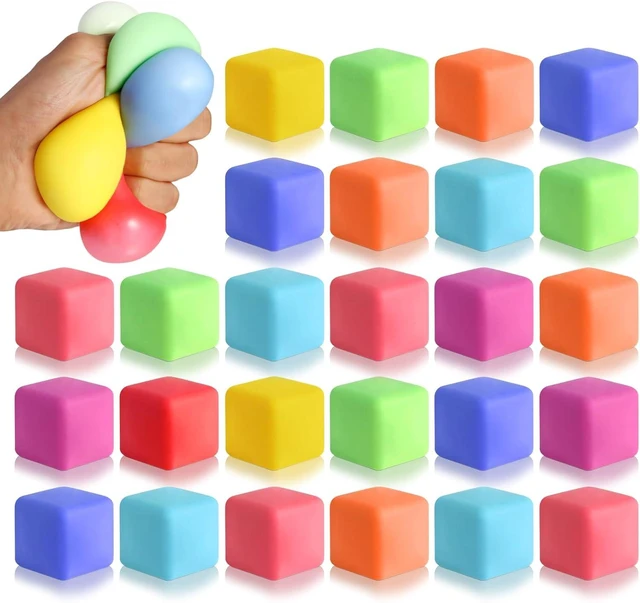 Main image of 40 Pack Slow Rising Stress Cube Fidget Toys, Squishy Balls Sensory Fidget Toys for Kids Adults, Square Shape Fidgets for Classroom, Party Favors Pull Stretch Squishy Toy Classroom Prize Box Toys
