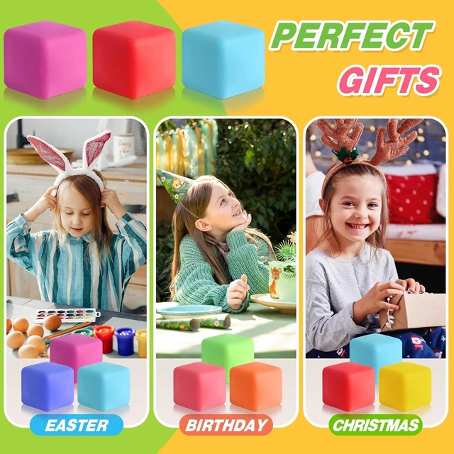 Alt view image 7 of 7 - 40 Pack Slow Rising Stress Cube Fidget Toys, Squishy Balls Sensory Fidget Toys for Kids Adults, Square Shape Fidgets for Classroom, Party Favors Pull Stretch Squishy Toy Classroom Prize Box Toys