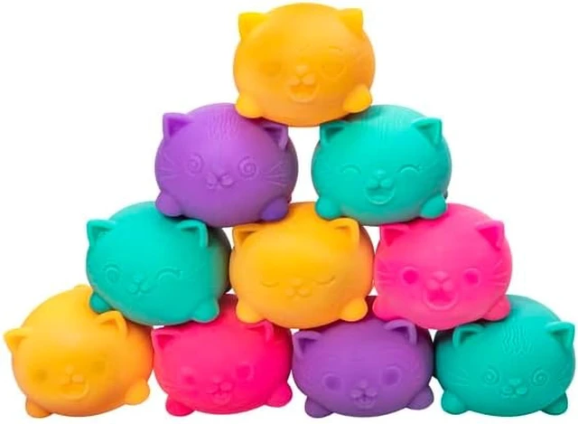 Alt view image 2 of 6 - Schylling NeeDoh Teenie Cool Cat - Sensory Squeeze Toy - Contains 3 Mini Groovy Globs - 1.5" Wide - Color May Vary (Pack of 1)
