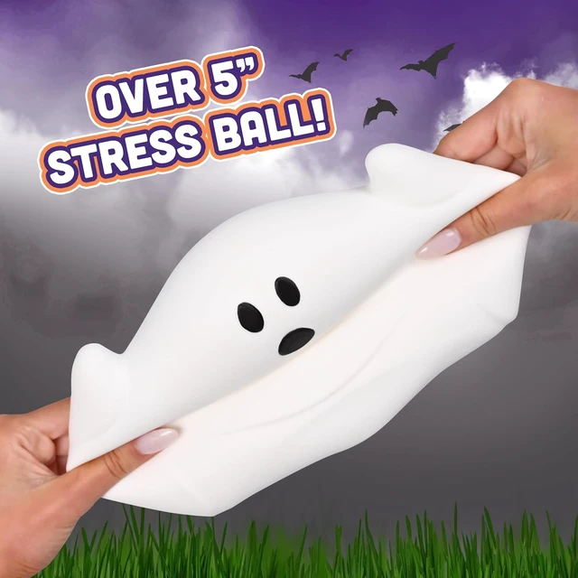 Alt view image 4 of 6 - Toymendous Jumbo Squishy Ghost - Halloween Toy - Ages 3+ Thermoplastic Rubber, 5.5 in Tall, White, Squeeze And Stretch, Sensory Stress Relief, Desk Decoration