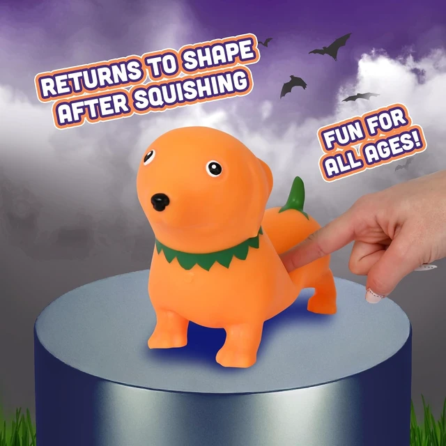 Alt view image 4 of 6 - Toymendous Squishy Weenie Dog - Pumpkin - Halloween Squishy Toy - Ages 3+ Cotton-Filled Squishy Toy, Self-Standing, Sensory Play, Fall Décor