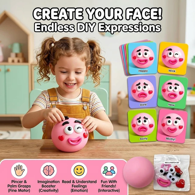 Alt view image 6 of 6 - Smushers Squishy Curiosities - Ultra-Soft Slow Rising Stress Relief Toy for Adults, Cute Quirky Sensory Fidget Toy for Anxiety Relief, ADHD & Autism, Unique Office Desk Decor(Pink) Blue pink