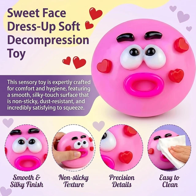 Alt view image 2 of 6 - Smushers Squishy Curiosities - Ultra-Soft Slow Rising Stress Relief Toy for Adults, Cute Quirky Sensory Fidget Toy for Anxiety Relief, ADHD & Autism, Unique Office Desk Decor(Pink) Blue pink