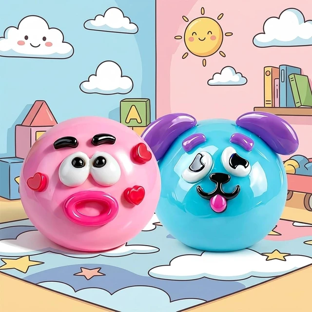 Main image of Smushers Squishy Curiosities - Ultra-Soft Slow Rising Stress Relief Toy for Adults, Cute Quirky Sensory Fidget Toy for Anxiety Relief, ADHD & Autism, Unique Office Desk Decor(Pink) Blue pink
