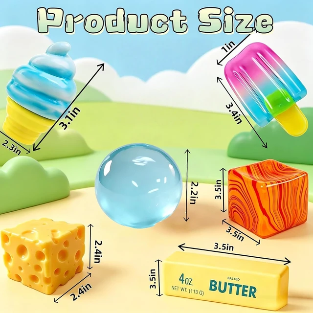 Alt view image 3 of 5 - Slow Rebound Cute Butter Squeeze , 2026 New Squeeze Ball Realistic Butter Stick Soft Squeeze Toys, Upgrade Stress Relief Fidget Toys Wet Slow Rebound Stress Relief Toy (Colorful A)