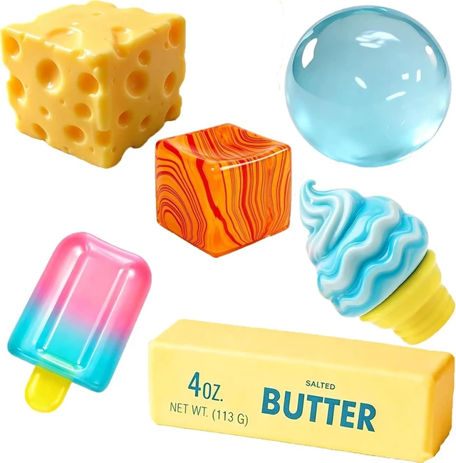 Main image of Slow Rebound Cute Butter Squeeze , 2026 New Squeeze Ball Realistic Butter Stick Soft Squeeze Toys, Upgrade Stress Relief Fidget Toys Wet Slow Rebound Stress Relief Toy (Colorful A)