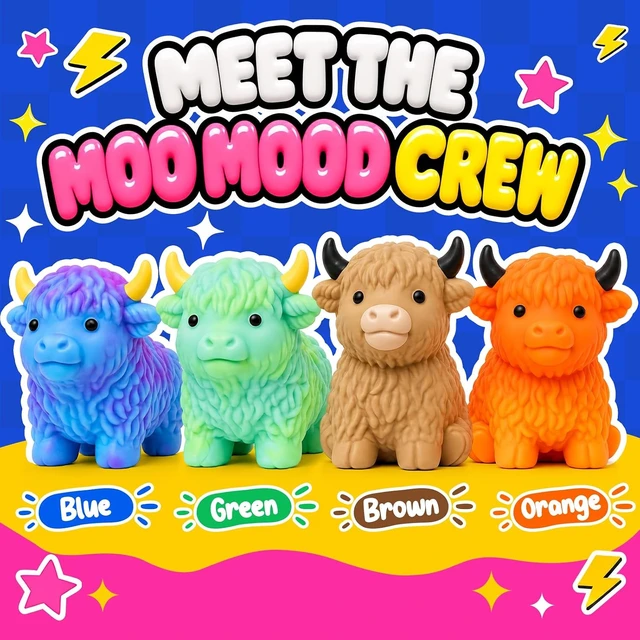 Alt view image 3 of 7 - Highland Cow Squishy Toys 4 Pack, Soft Cow Stress Balls for Kids
4 Colorful Cows, Soft Squeeze Toys, Sensory Fidget Fun, Cute Animal Squishies, Birthday Gifts and Party Favors