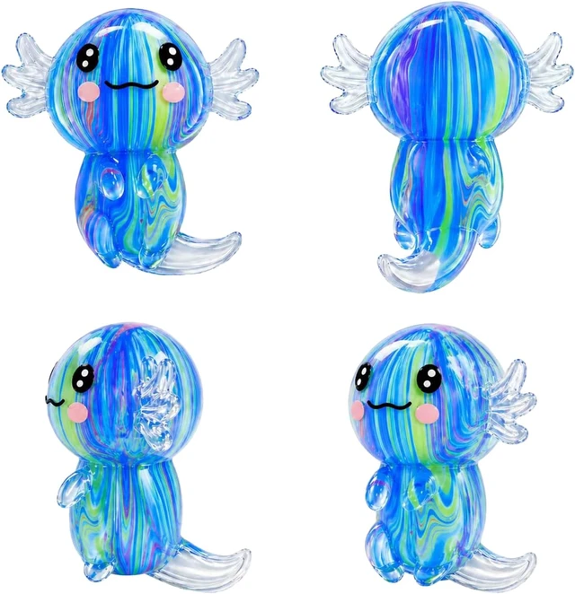 Alt view image 3 of 7 - 2 Packs Axolotl Squishy Stress Relief Toy, Glitter Stretchy Axolotls Stress Soft Squeeze Sensory Fidget Toys for Kids Adults, Cute Axolotls Squishies Party Favors Classroom