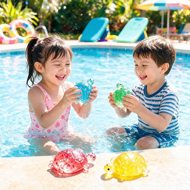 Alt view image 5 of 7 - 4 Pack Turtle Squishy Toys,Squishy Turtle with Clear Maltose & Glitter Soft Non-Toxic TPR Sensory Toy for Anxiety Relief, Durable Bath and Travel Toys for Kids, Colorful Gift Set