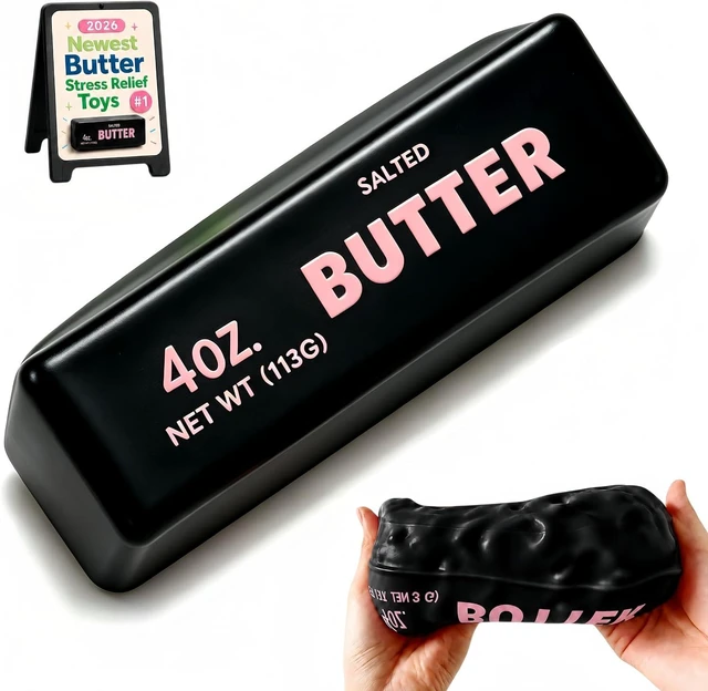 Main image of Crunchy Butter Squishy, Slow Rising ASMR Squeeze Toy, Desktop Decor & Gift Black Crunchy Butter Squishy, Portable Stress Relief Sensory Fidget Toy, Crunchy Squishies Sensory Toys for Kid & Adult