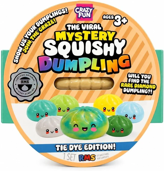 Main image of Mystery Squishy Dumpling Toy Rare Tie-Dye Collectible Squishy, Soft Stress Relief Toy for Kids